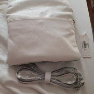 NEW Reversible White Clutch/shoulder bag w/strap